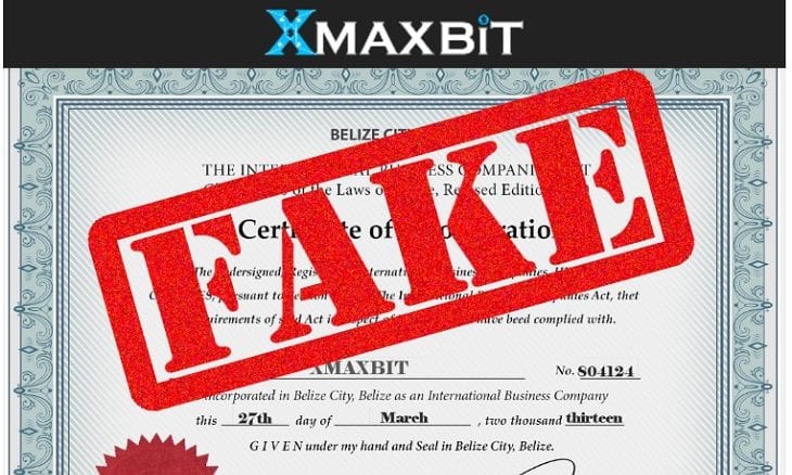 Bitcoin And Forex Investment Firm Xmaxbit Showing Forged Corporate - 