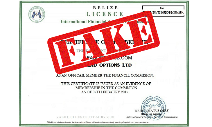 Ifsc Belize Warns Of Fake Licenses Shown By Fx And Binary Options - 